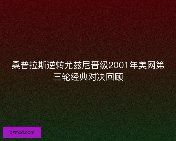 桑普拉斯逆转尤兹尼晋级2001年美网第三轮经典对决回顾